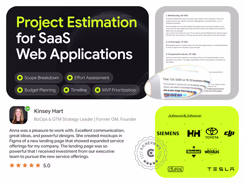 Cover image for UX/UI Planning & Estimation for SaaS and Web Applications