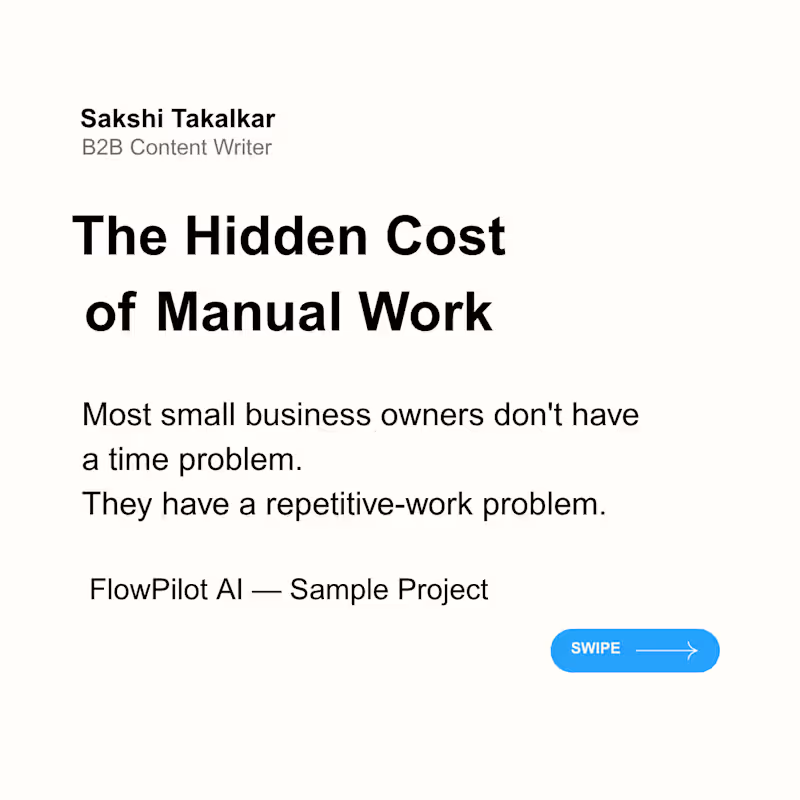 Cover image for The Hidden Cost of Manual Work — LinkedIn Content Sample