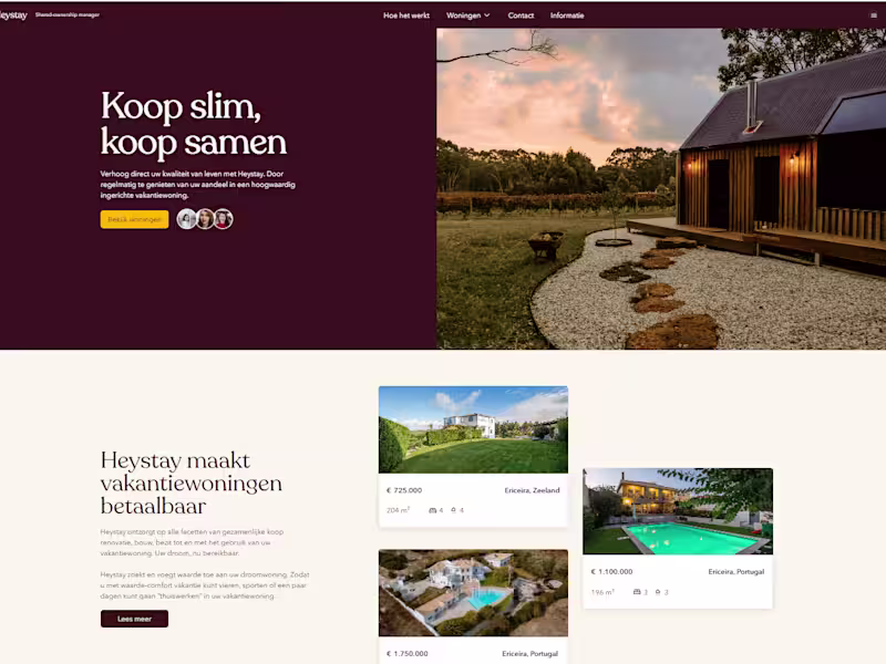 Cover image for Framer Development for Heystay.nl Property Sales Website