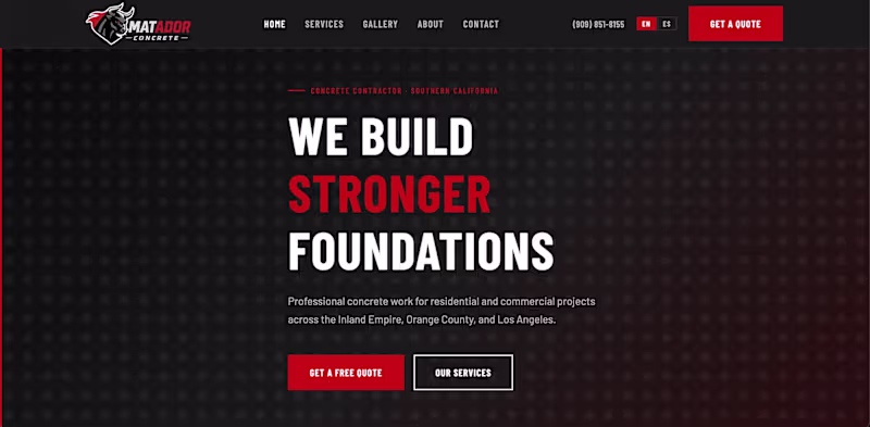 Cover image for Custom Bilingual WordPress Build for Matador Concrete