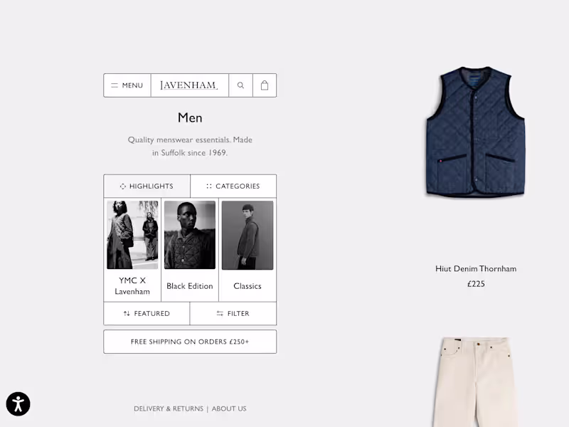 Cover image for Lavenham Jackets headless ecom site