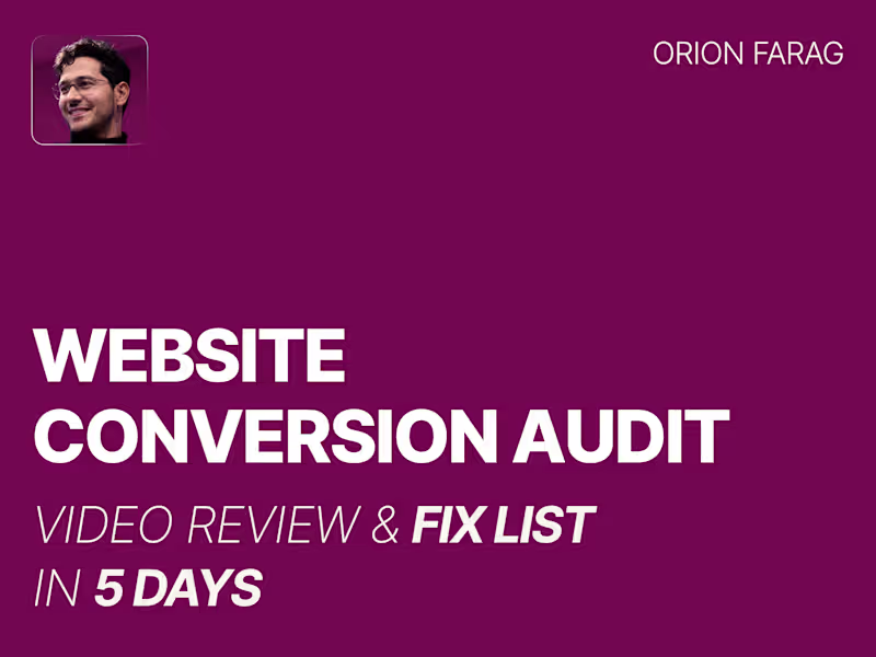 Cover image for Website Conversion Audit — Video Review & Fix List in 5 Days
