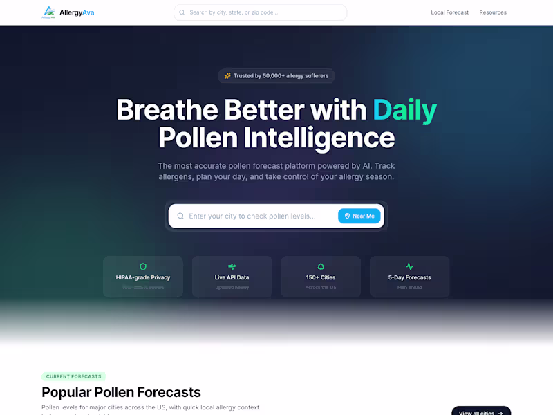 Cover image for AllergyAva is an AI-powered pollen