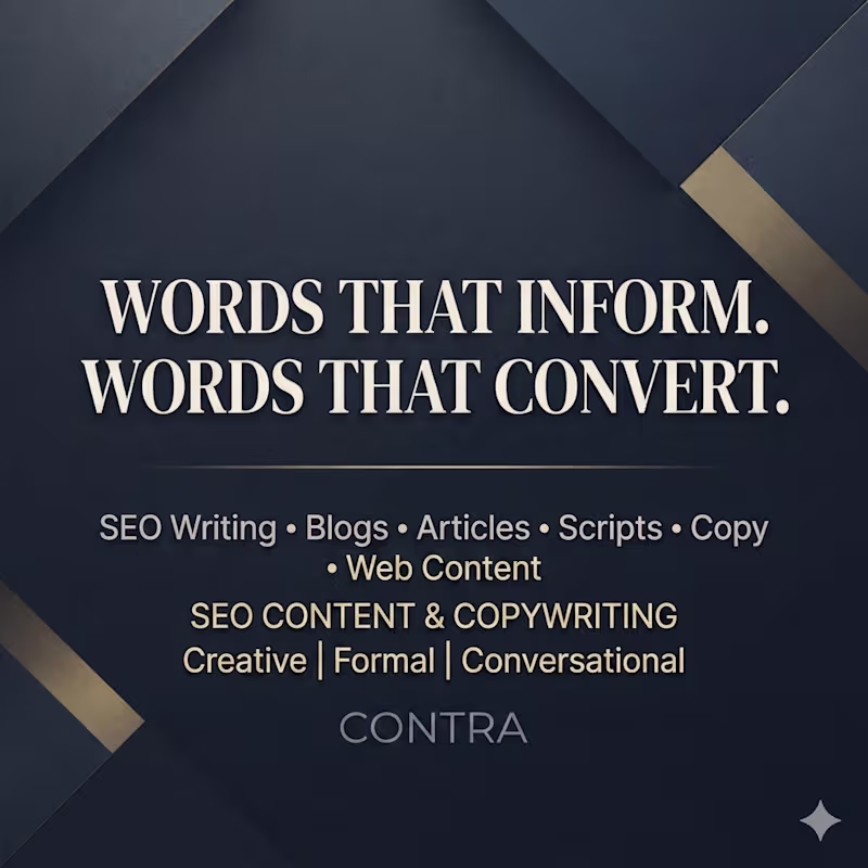 Cover image for SEO Writing & Blog Content Content, Blog & Article Writing
