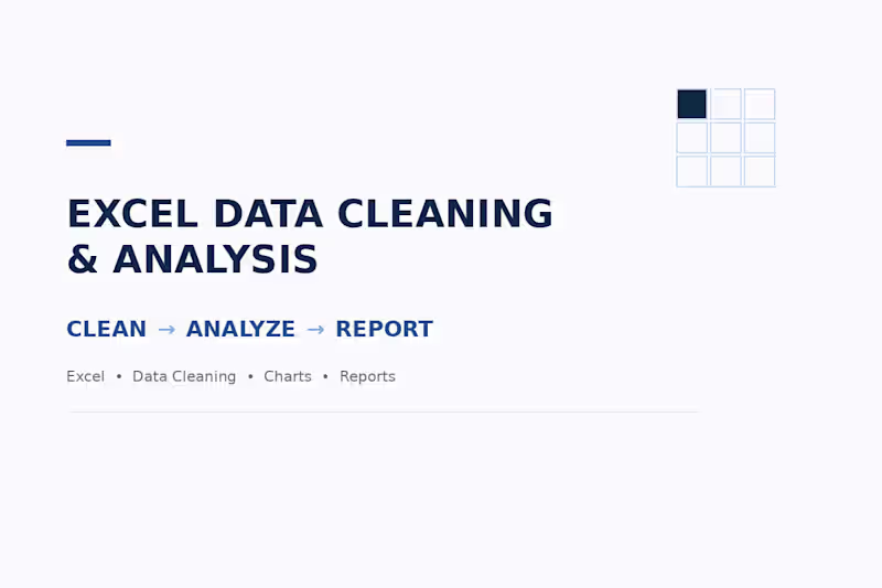 Cover image for I will clean and analyze your Excel data into professional repor