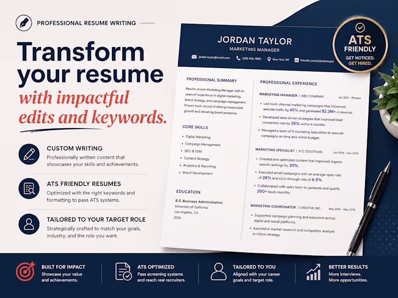 Cover image for Transform your resume with impactful edits and keywords