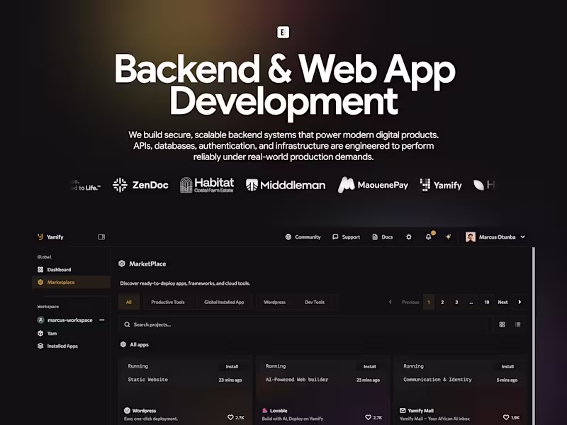 Cover image for Backend Development & Web App Development 