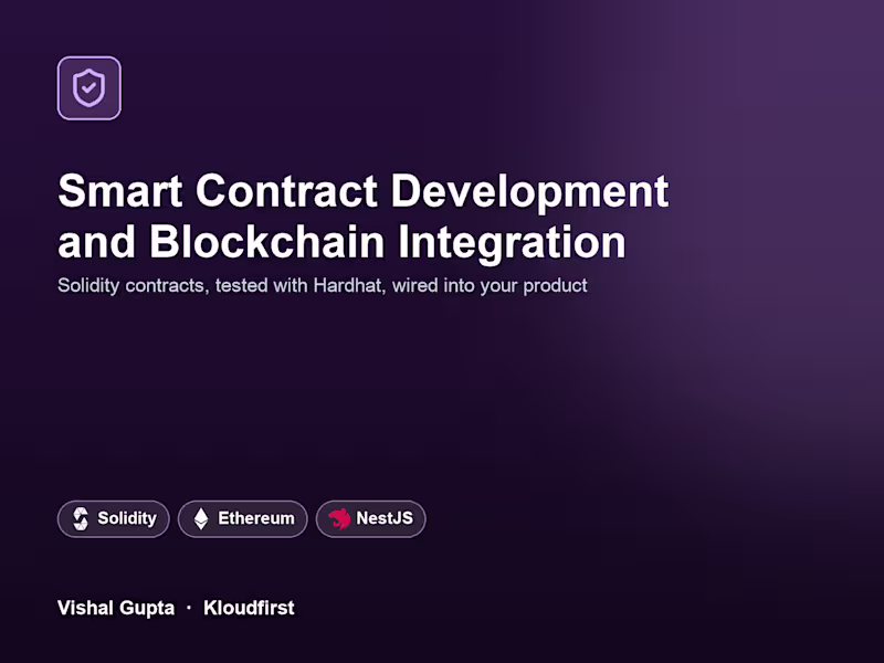 Cover image for Smart Contract Development and Blockchain Integration