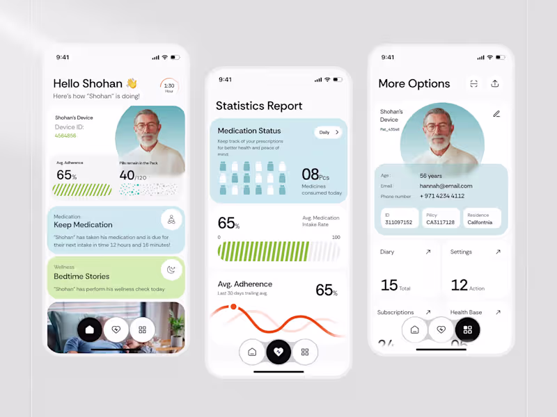 Cover image for Medication & Wellness Mobile App UI Design