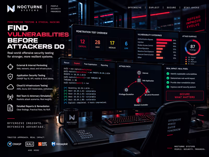 Cover image for I will perform an authorized penetration test of your systems