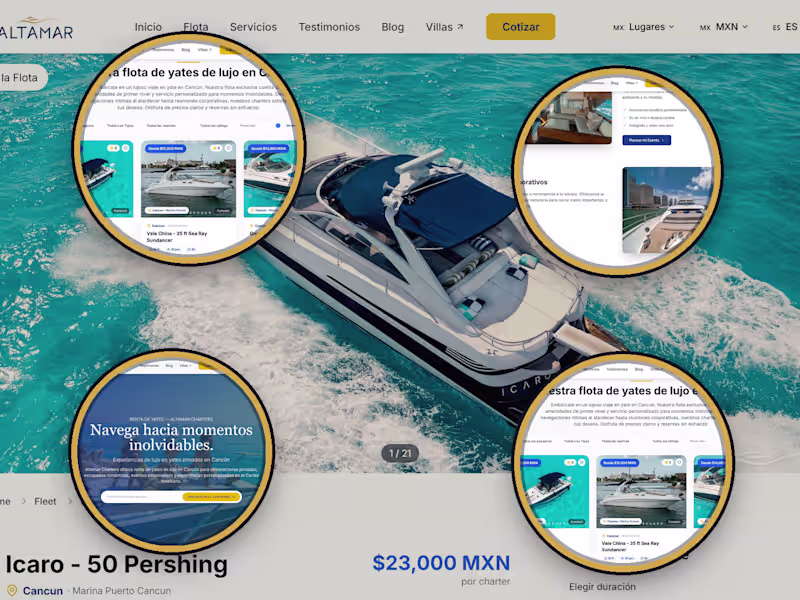 Cover image for Altamar Charters Site Design + AI Concierge