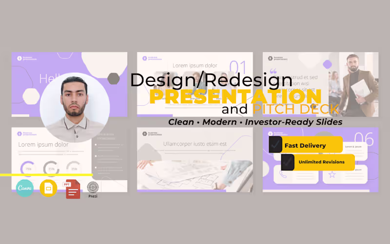 Cover image for Design or Redesign a powerpoint presentation and pitch deck