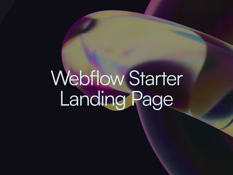 Cover image for Starter Webflow Landing Pages that Convert