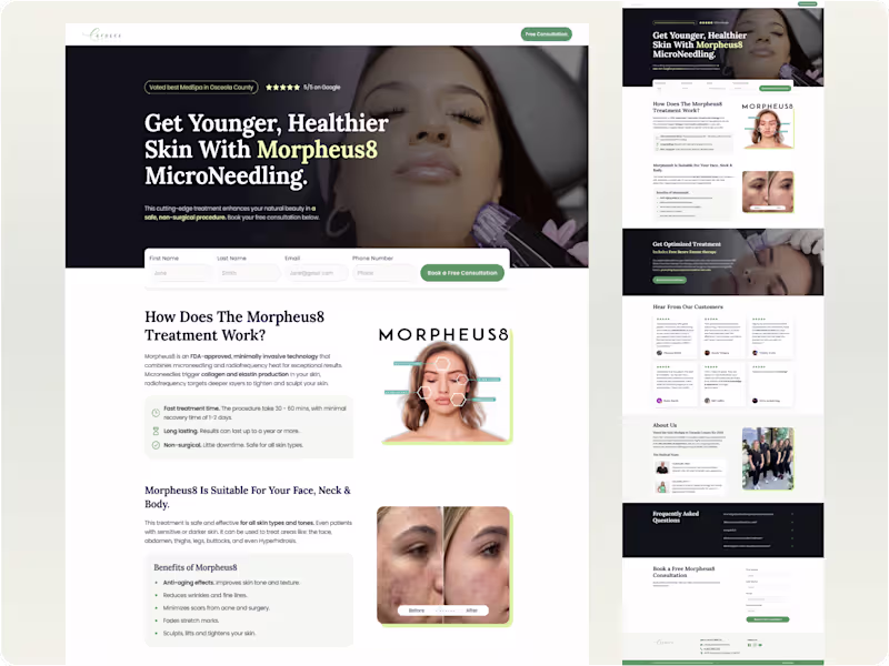 Cover image for Aesthetics Landing page design
