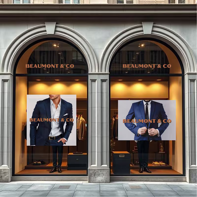 Cover image for Brand Identity for - BEAUMONT & CO - tailored mens suits