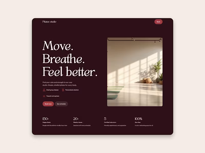 Cover image for Pilates studio website | Webflow
