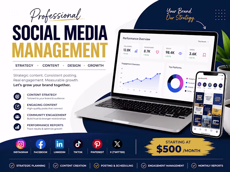 Cover image for Social Media Management That Grows Your Brand & Engagement