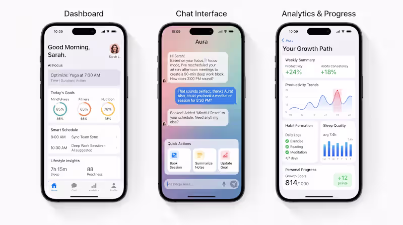 Cover image for AI Personal Assistant Mobile App UI/UX Design, Chatbot & Pro...