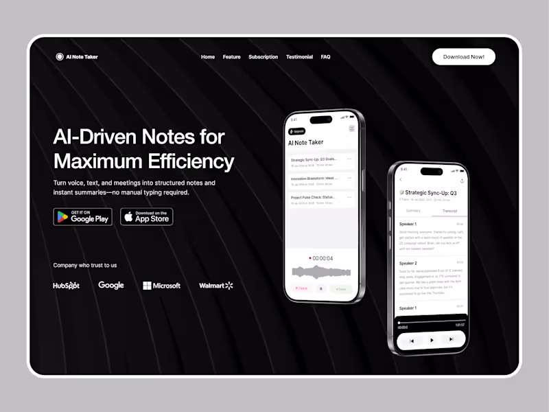 Cover image for AI Note Taker App Development