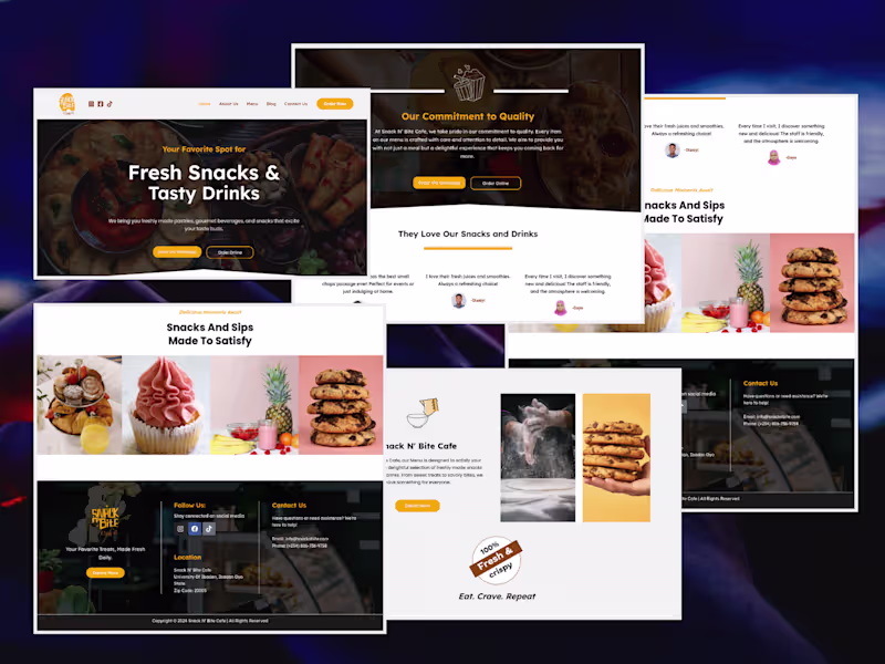 Cover image for Snack N’ Bite Cafe Website & Online Ordering Experience