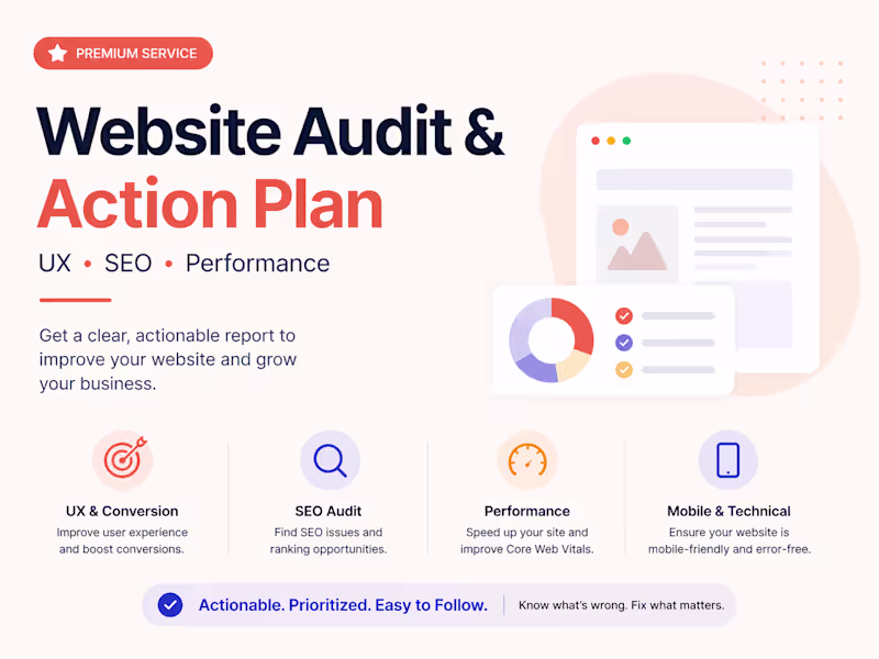 Cover image for Website Audit & Action Plan (UX, SEO, Performance, SemRush Fix)