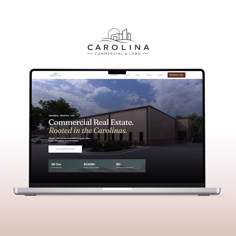 Cover image for Carolina Commercial and Land - Squarespace Web Design
