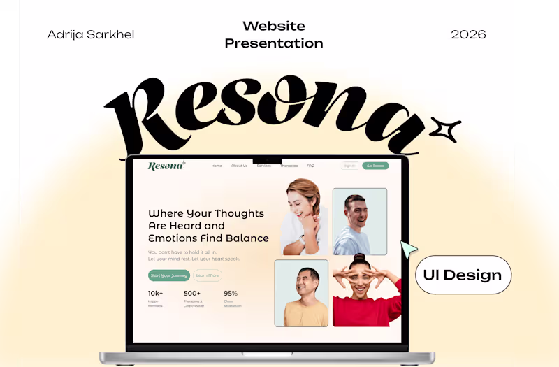 Cover image for Website Presentation-Resona(Mental Health Wellness App)