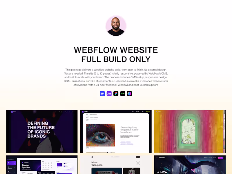 Cover image for Webflow Website Full Build Only, Multi- Page