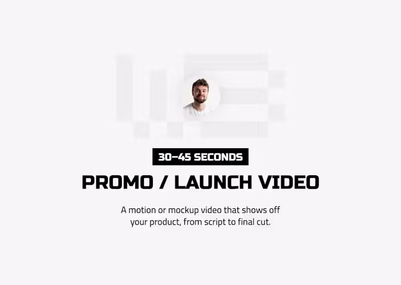 Cover image for Promo / Launch Video - 30 to 45 seconds
