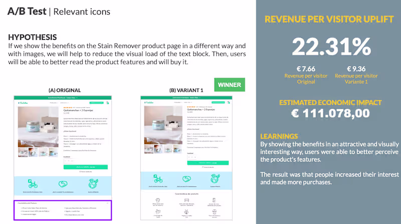 Cover image for A/B Test - Relevant icons