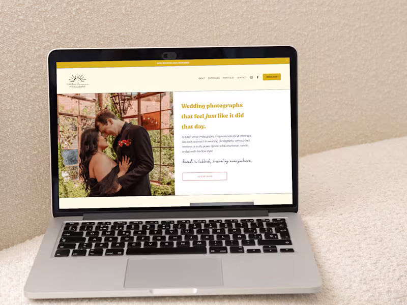 Cover image for Squarespace Website Design for a Wedding Photographer