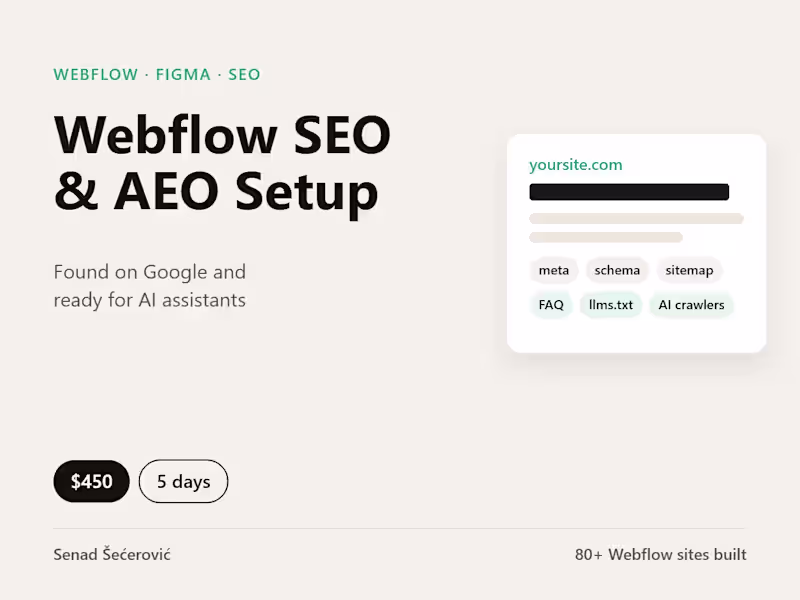 Cover image for Webflow SEO & AEO Setup