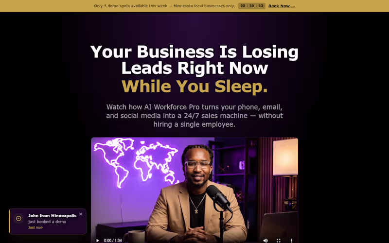 Cover image for AI Workforce Pro — Conversion Funnel & Booking Site