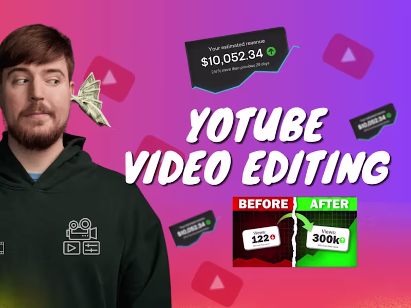 Cover image for I will do professional video editing and YouTube video editing