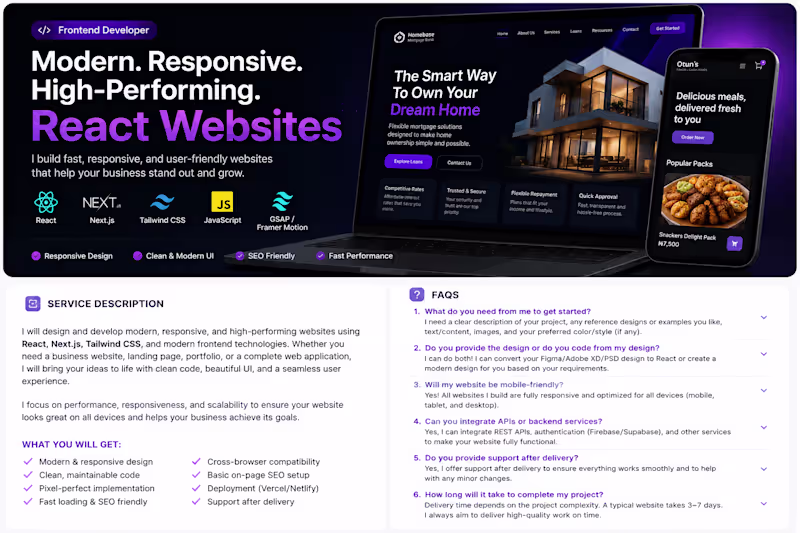 Cover image for Modern React & Next.js website development