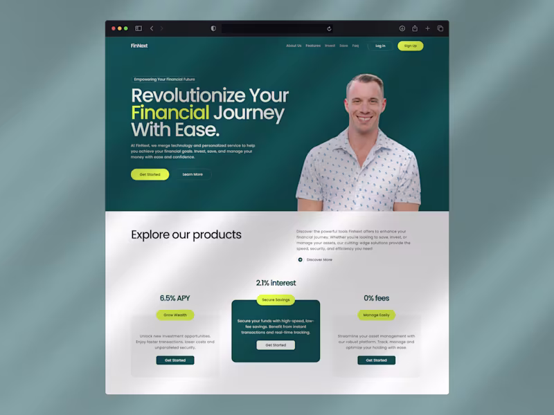 Cover image for Modern, user-focused design for a financial tech experience.