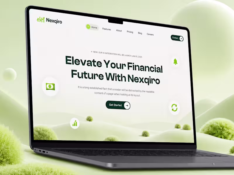 Cover image for Nexqiro - AI Powered Fintech Landing Page Design