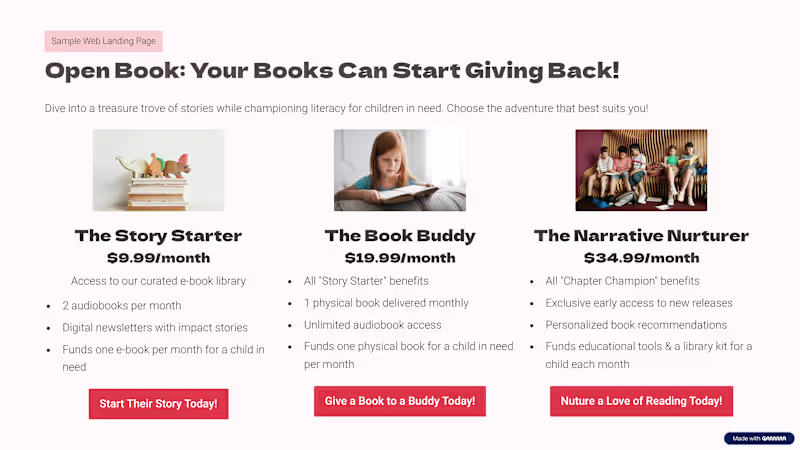 Cover image for Web Page for a non-profit