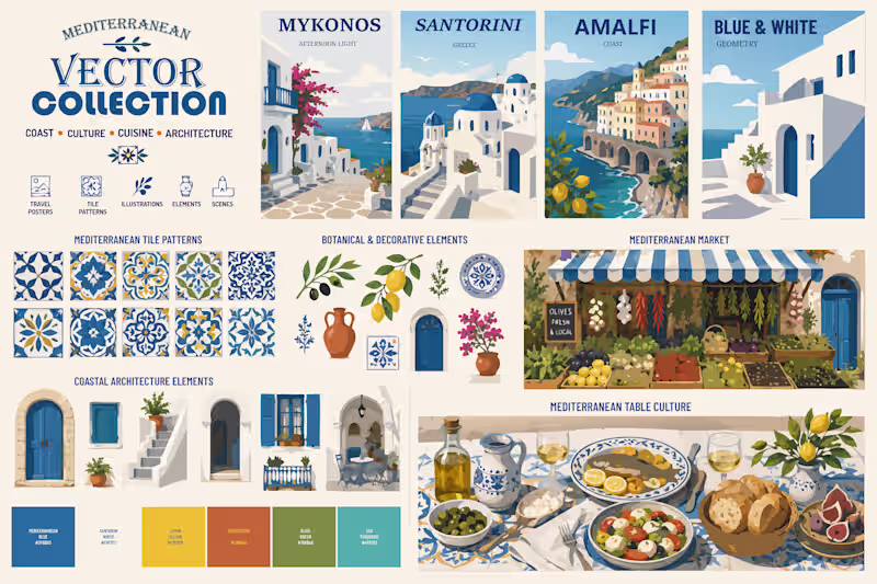 Cover image for 🌊 Mediterranean Vector Collection