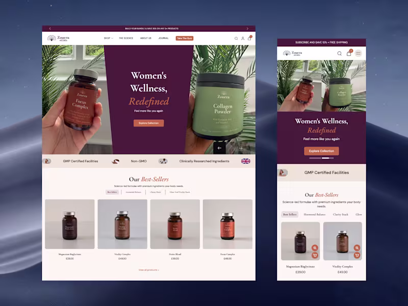 Cover image for Shopify Website Development for Women's Supplement Brand
