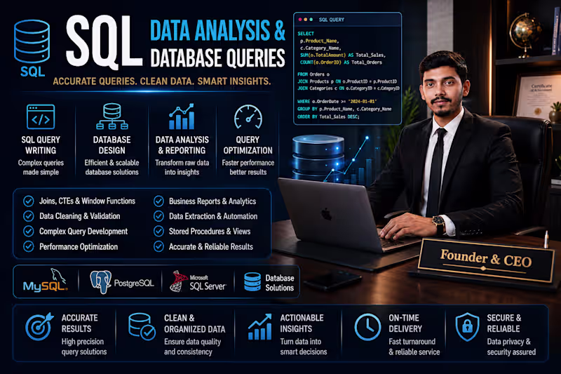Cover image for SQL Data Analysis & Database Queries