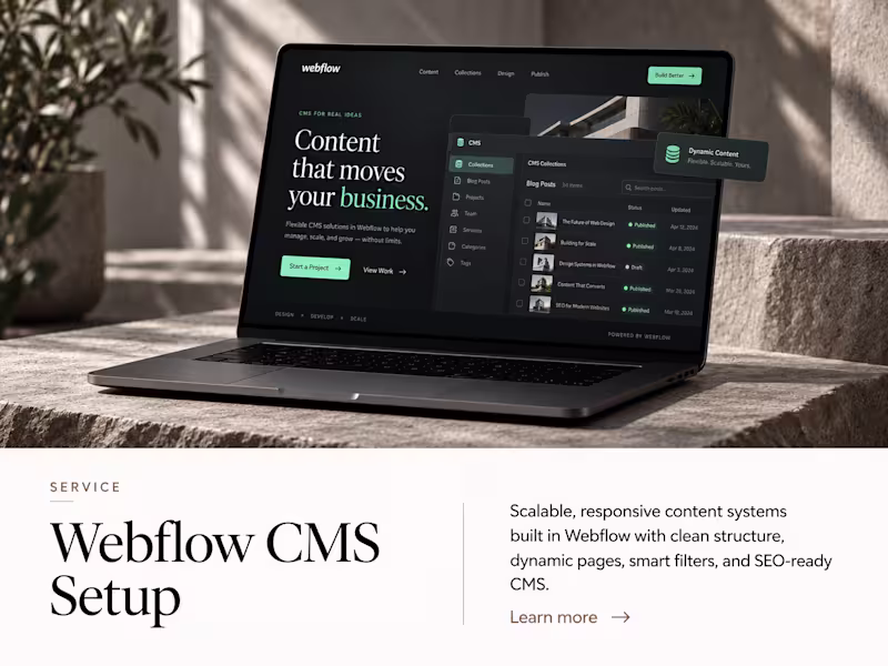 Cover image for Webflow CMS Setup & Dynamic Content Architecture
