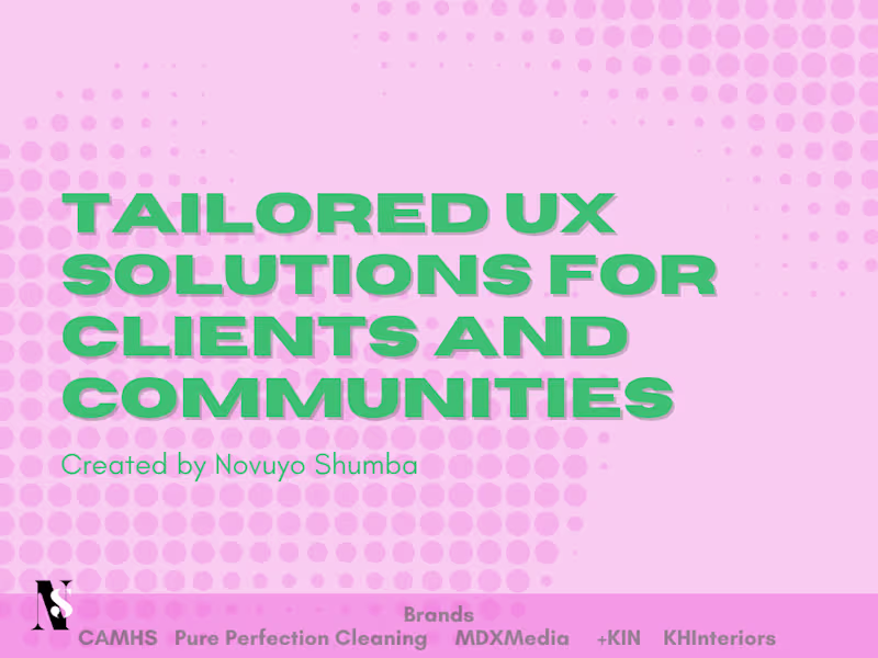 Cover image for Tailored UX projects for clients and communities 