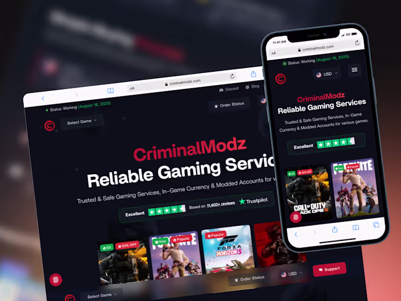 Cover image for CriminalModz Website Redesign