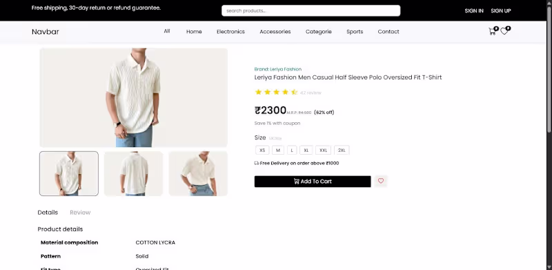 Cover image for E-commerce Store – React Shopping Website