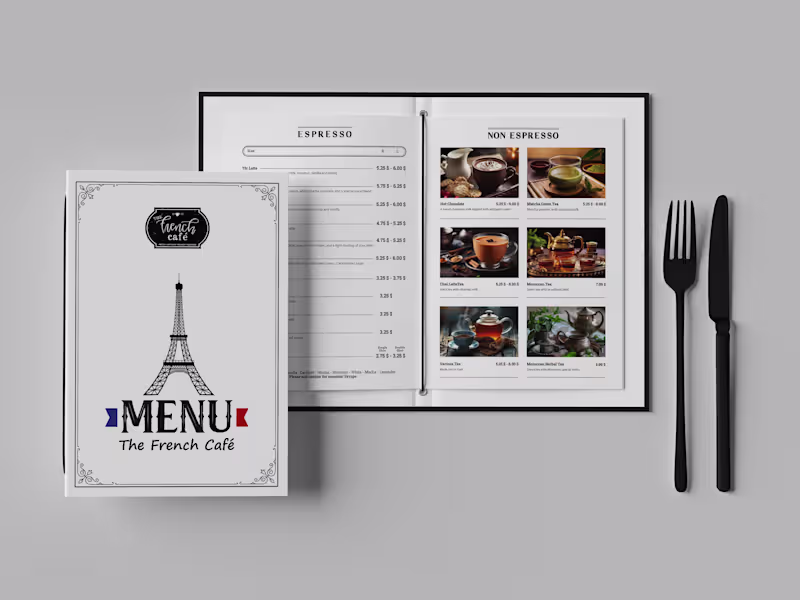 Cover image for The French Café — Restaurant Menu Design
