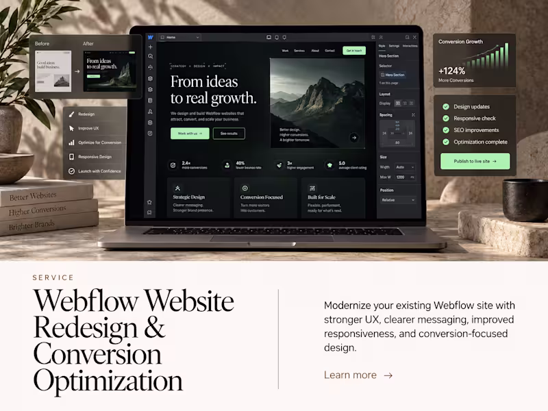 Cover image for Webflow Website Redesign & Conversion Optimization