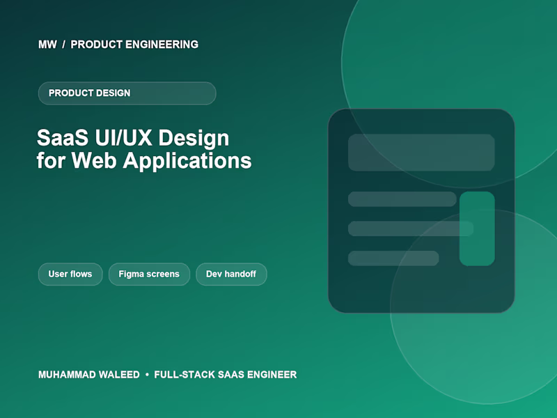 Cover image for SaaS UI/UX Design for Web Applications