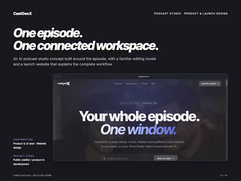 Cover image for CastGenX: One Episode. One Connected Workspace.