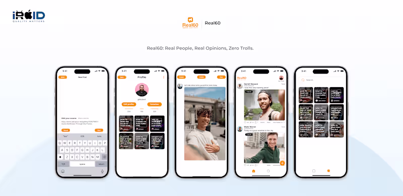 Cover image for Real60 - Anti-Troll Social Media App 